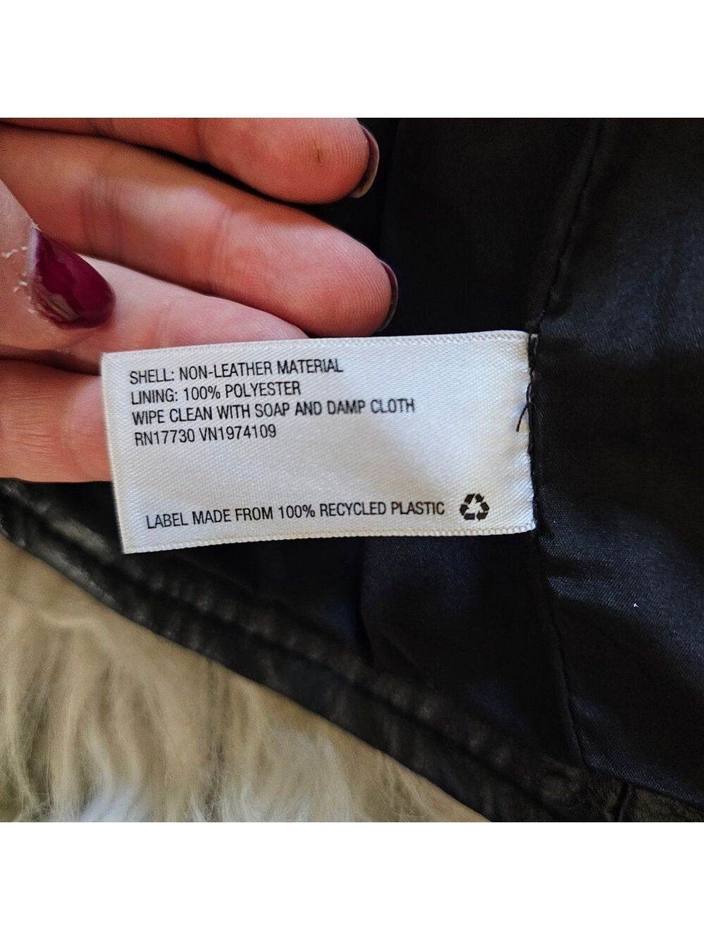 Black Faux Leather Jacket - Picture 4 of 4